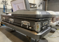 Kotak Keranda Perpisahan Baja yang Bermartabat yang Bisa Dihiasi untuk Pengaturan Pemakaman