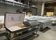 Kotak Keranda Perpisahan Baja yang Bermartabat yang Bisa Dihiasi untuk Pengaturan Pemakaman