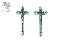 Silver Plastic Coffin Crucifix Dikubur Dekoratif Ukuran 44,8 × 20,8 Cm untuk tutup peti mati