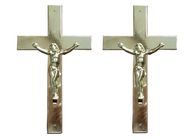 Silver Color Plastic Jesus Coffin Crucifix Ukuran 24 × 14 Cm Untuk Peti mati Pemakaman