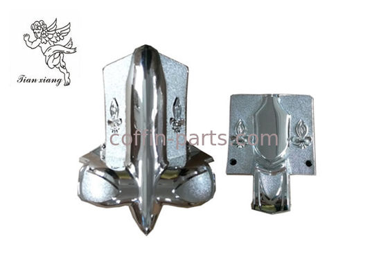 Silver  Plastic Material Funeral  Decorative Casket Corner with  Steel bar