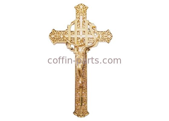 Gold Color Casket Crucifix  Size 29 × 16 Cm Gild Funeral Casket Fitting