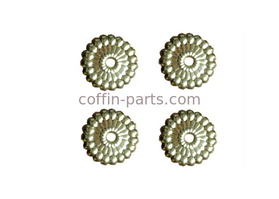 Gold Round Shape Parts Of A Coffin , Funeral Decoration Casket Accessories Bracket