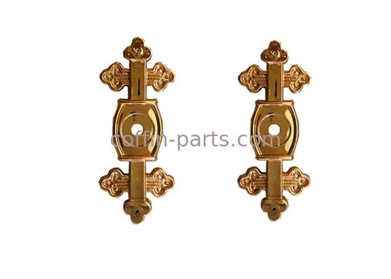 Pale Gold Coffin Bracket Surface Decoration Cross Shape For Casket Screw