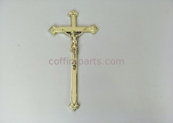 38.5×18.5cm Pale Gold PP Plastic Funeral Frucifix