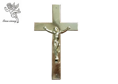 Plastik Jesus Coffin Crucifix Pale Gold Size 24 × 14 Cm 200 Pcs / Ctn TX - Jesus 6 #