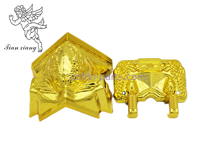 Bagian Silver / Copper Color Coffin Casket Corner Aksesori Bahan PP / ABS