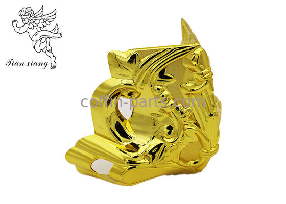 European Coffin Fitting Casket Corners Pale Gold PP Virgin Plastic 18# With Steel Tubes