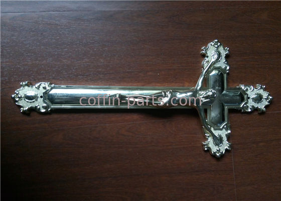 Ornamental Jesus Cross Funeral Crucifix Size 44.8×20.8cm , Golden Plastic Casket Cross