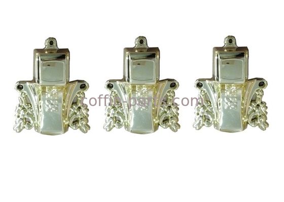 Plastic Customized Casket Accessories Gold - Plating Funeral Decoration With Iron Tubes