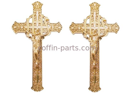 Gold Color Casket Crucifix  Size 29 × 16 Cm Gild Funeral Casket Fitting