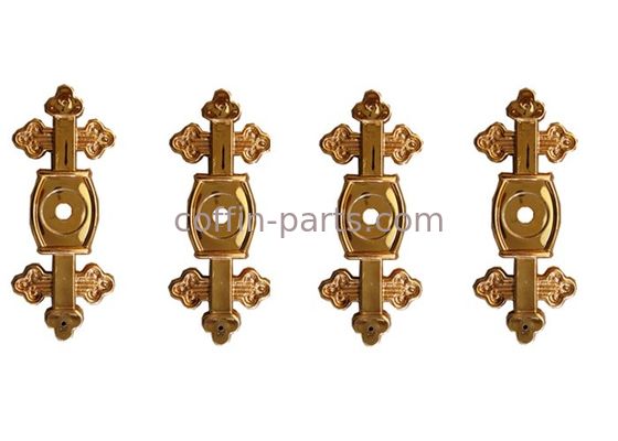 Pale Gold Coffin Bracket Surface Decoration Cross Shape For Casket Screw