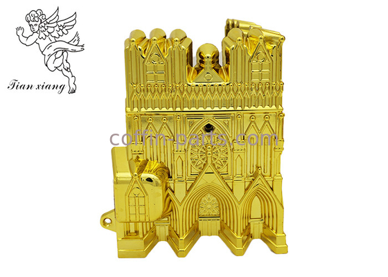 Customized Virgin Plastic Casket Corners Pale Golden American Style Dengan Katedral